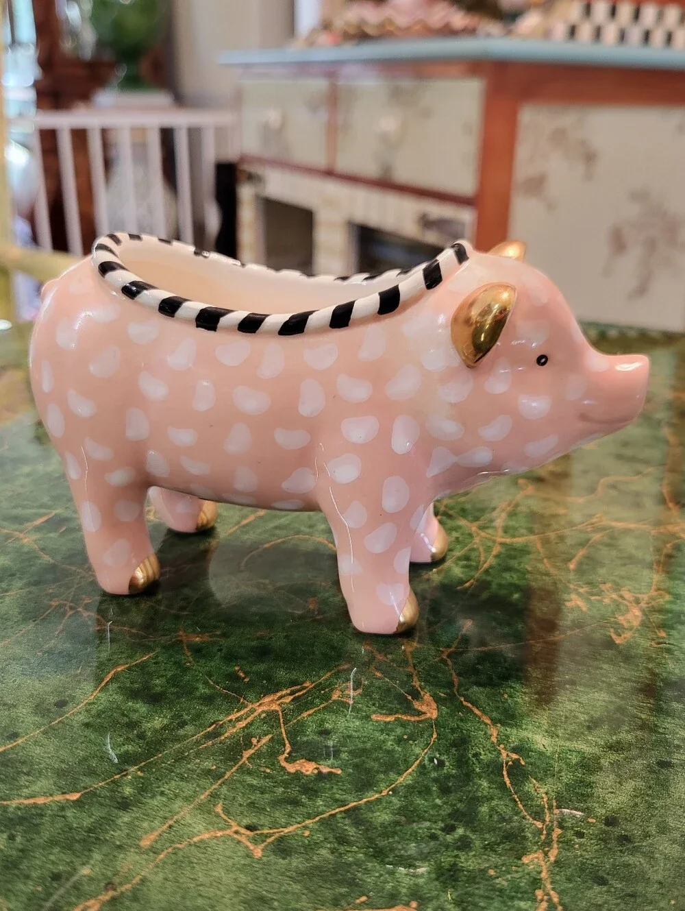 Mackenzie Childs Small Pig Planter